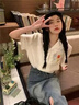 FSHE2025刺繡雪紡襯衫女春夏季設(shè)計(jì)感小眾寬松顯瘦短袖襯衣上衣潮 米白色 L 曬單實(shí)拍圖