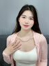 鳳禧珠寶和田玉項(xiàng)鏈女士款白玉珠子玉石項(xiàng)鏈送媽媽生日禮物 約8mm 曬單實(shí)拍圖