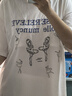 曼系（meonsill）帶胸墊睡裙女夏白色圓領套頭睡衣家居服短袖印花純棉寬松簡約短裙 S44151 睡裙 XL 曬單實拍圖