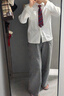 素織錦長(cháng)袖白襯衫女學(xué)院風(fēng)JK襯衣學(xué)生jk制服上衣夏季寬松內搭白色襯衫 學(xué)院風(fēng)長(cháng)袖襯衫+領(lǐng)帶【白色】 M 【推薦體重95-110斤】 曬單實(shí)拍圖