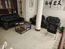 首然辦公沙發(fā)商務(wù)中式辦公室會議大廳客廳酒店貴賓接待室會客洽談茶幾 耐磨真皮1+1+3 曬單實拍圖