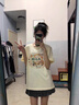 真維斯（JEANSWEST）純棉t恤女夏季新款純棉寬松休閑百搭洋氣小眾半袖打底短袖上衣女 米色 奶茶的浪漫 L 曬單實(shí)拍圖