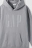 Gap男女裝字母logo印花連帽抓絨長袖口袋衛(wèi)衣上衣609135 灰色 M (170/92A) 亞洲尺碼 曬單實拍圖