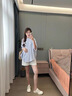 媽媽本色孕婦牛仔短褲夏季2025新款孕期不勒肚子可調節薄款外穿寬松托腹褲 卡其色 L 曬單實(shí)拍圖