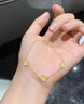中國黃金（CHINA GOLD）幸運四葉草黃金手鏈女款百搭?lèi)?ài)心花葉手飾節日生日禮物送女友愛(ài)人 四葉草手鏈 約2.3g 曬單實(shí)拍圖