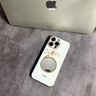 葵也適用蘋(píng)果16promax手機殼全包防摔iPhone15pro超薄帶鏡子14電鍍女 典雅白 梅花化妝鏡 蘋(píng)果16promax 曬單實(shí)拍圖