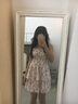 JAVC甜美少女夏季小個(gè)子吊帶連衣裙春夏薄荷曼波A字裙配開衫上衣潮流 吊帶碎花裙+白色開衫【套裝】 S 建議 【85-95斤】 曬單實(shí)拍圖