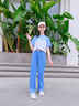 憨憨象夏季女童闊腿褲2025新款兒童褲子夏裝女孩牛仔褲中大童休閑運(yùn)動(dòng)褲 15013藍(lán)色【冰絲款】 160 曬單實(shí)拍圖