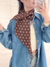 北極絨波點(diǎn)絲巾女2025年新款印花百搭配飾系脖棕色發(fā)帶綁發(fā)長(zhǎng)條圍巾 棕色波點(diǎn)絲巾 曬單實(shí)拍圖