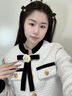 云絲戀領(lǐng)結(jié)女復(fù)古英倫風(fēng)襯衫領(lǐng)口黑色裝飾蝴蝶結(jié)時尚花朵胸針領(lǐng)花配飾品 絲絨E款黑色-加厚山茶花-別針 曬單實(shí)拍圖