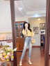 早美（ZaoMei）休閑褲女夏季搭配一整套時尚網(wǎng)紅小個子穿搭遮肉顯瘦減齡兩件套裝 黃色上衣+杏色休閑褲子 M （建議100-110斤） 曬單實拍圖