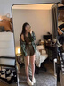 CTOX綠色格子襯衫外套女2025夏季薄款復(fù)古休閑寬松襯衣中長(zhǎng)款防曬開(kāi)衫 綠格襯衫 L 95-105斤 曬單實(shí)拍圖