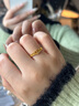 中國黃金鉆石黃金戒指女款足金皇冠戒指女士生日七夕情人節(jié)禮物送女友老婆 皇冠黃金戒指#12+粉色戀人禮盒#約1.15g 曬單實拍圖