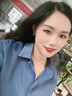 VESRNN高端品牌 冰絲襯衫女長袖春夏免燙職業(yè)氣質上衣洋氣套頭休閑襯衣 灰藍色 L 【建議105-115斤左右】 曬單實拍圖