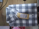 末真純棉格子方領(lǐng)襯衫男簡(jiǎn)約舒適小清新外套男時(shí)尚上衣百搭長(cháng)袖襯衣男 灰色 2XL 曬單實(shí)拍圖