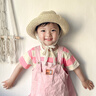京識嬰兒防曬帽夏季草帽遮陽(yáng)防曬漁夫帽男女寶寶草帽太陽(yáng)帽薄款可折疊 米白色 適用2-5歲（頭圍50-52CM） 曬單實(shí)拍圖