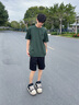 卡賓（CABBEEN）【側邊老花織帶】百搭運動(dòng)風(fēng)短褲男夏季寬松微彈潮流五分褲 煤黑色01 M /170/48 曬單實(shí)拍圖