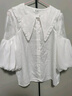 兩三事煙云輕撫 2025夏季新款甜美荷葉邊大翻領(lǐng)燈籠袖襯衫女寬松 白色 L 曬單實(shí)拍圖