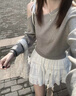 OTST白色短裙女半身裙春夏季2025新款高腰a字蓬蓬裙小個子蕾絲蛋糕裙 白色 S 80-95斤 曬單實拍圖