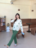 秋鹿睡衣女純棉家居服套裝圓領(lǐng)套頭長(cháng)袖長(cháng)褲新款兩件套舒適透氣可外穿 曬單實(shí)拍圖