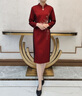 紫魅俏2025年新款婚禮媽媽裝連衣裙婚宴裝禮服女喜婆婆端莊氣質(zhì)改良旗袍 酒紅色【短袖】 M (建議100斤以下) 曬單實(shí)拍圖