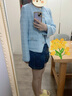 愛特愛（EITIE）粗花呢小香風(fēng)短外套氣質(zhì)顯瘦2025春季新款大牌女裝上衣A2503501 洗水藍(lán)32 M 160 曬單實(shí)拍圖