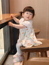 優(yōu)奇小碎花女寶寶公主裙夏季薄款莫代爾嬰兒夏裝裙子一周歲連衣裙 兔兔花園 90 曬單實(shí)拍圖