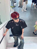 迪伽達(dá)美式高街t恤短袖男夏季潮牌拉鏈設(shè)計(jì)短袖男正肩cleanfit墊肩t恤男 LJWP-T121黑色 XL 曬單實(shí)拍圖