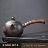 古澤紫陶茶壺大號(hào)單壺家用辦公功夫茶具陶純手工泡茶紫砂壺側(cè)把壺 紫砂荷花實(shí)木側(cè)把壺 曬單實(shí)拍圖