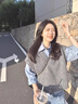 舒翎兩件套裝韓系簡(jiǎn)約v領(lǐng)灰色短款毛衣背心針織衫馬甲女+藍(lán)色百搭襯衫 【套裝】灰色馬甲藍(lán)色襯衫 L 建議110-125斤 曬單實(shí)拍圖