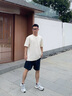 GXG男裝 雙色肌理面料寬松休閑圓領(lǐng)短袖T恤男士上衣 米白 M 曬單實(shí)拍圖