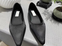 蜜凡蘇上班鞋女黑色皮鞋平底鞋夏季女尖頭淺口職業(yè)工作單鞋絨面平跟 黑 36 曬單實(shí)拍圖
