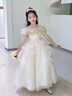 DOMIAMIAKIDS絕美兒童禮服花童婚禮女孩生日公主裙主持人鋼琴演出學(xué)生畢業(yè) 香檳色禮服【贈(zèng)襯裙】 140 cm 曬單實(shí)拍圖