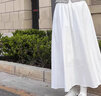 OTST白色半身裙女2025年新款高腰a字顯瘦春秋薄款中長(cháng)款小個(gè)子百褶裙 白色【款】 常規 S 80-90斤 曬單實(shí)拍圖
