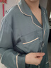 羅蒙睡衣女情侶冰絲夏家居服新款春秋仿真絲綢套裝薄透氣灰 曬單實(shí)拍圖