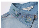 Teenie Weenie小熊女裝襯衫2025季新款花朵刺繡文藝風(fēng)休閑牛仔襯衣 淺藍(lán)色 S 曬單實拍圖