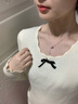 HYPATIA項鏈女【禮盒裝】【可定制刻字】新款小蠻腰輕奢鎖骨鏈七夕送女友 銀白色【發(fā)順豐空運】 曬單實(shí)拍圖