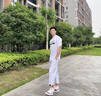 VETECOCOFF七分休閑褲男士褲子男夏季薄款潮流垂感闊腿百搭墜感男褲直筒寬松 1211淺灰色 XL 建議體重（130-150斤） 曬單實(shí)拍圖