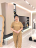俞兆林（YUZHAOLIN）新款中年媽媽夏裝冰絲棉麻兩件套中老年女短袖T恤洋氣套裝母親節(jié) 橘紅色 5XL （推薦150-165斤) 曬單實拍圖