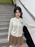 MARDI韓系早春穿搭25新款莫代爾針織開衫春夏季長(zhǎng)袖內(nèi)搭修身輕奢上衣女 TF311 米白 均碼 曬單實(shí)拍圖
