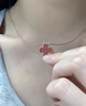 法梵希輕奢品牌四葉草項鏈女大號K彩金鎖骨鏈母親節520情人節禮物送女友 玫瑰金紅瑪瑙（15mm） 曬單實(shí)拍圖