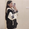 韓惠芷美式棒球服外套女春秋款韓版寬松百搭學(xué)生原宿風(fēng)夾克女裝上衣 A67黑色【復(fù)合面料加厚款】 厚款 L 【建議100-125斤】 曬單實(shí)拍圖
