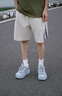 卡賓（CABBEEN）【撞色拼接】重磅寬松休閑短褲男2025夏潮流透氣五分運動(dòng)衛褲 杏色15 M /170/48 曬單實(shí)拍圖