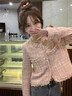 綴櫻春季穿搭女士小香風(fēng)外套女春秋2025新款小個(gè)子洋氣粗花呢春裝上衣 粉色 普通款 S _建議80-100斤 曬單實(shí)拍圖