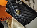 托里.伯奇（TORY BURCH）七夕禮物TB女包徽標(biāo)鏈條單肩包90452 001黑色中號(hào) 曬單實(shí)拍圖