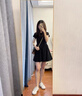 FSHE法式赫本風(fēng)氣質(zhì)黑色連衣裙子女秋季2025新款小個(gè)子收腰顯瘦小黑裙 【黑色連衣裙】掐腰小黑裙【開(kāi)春 L 55/60kg 曬單實(shí)拍圖