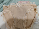 雅鹿4條裝純欲性感內褲女士純棉全棉抗菌襠中腰提臀蕾絲邊女生短褲頭 云水藍+奶油膚+櫻草綠+蜜桃粉 4條 均碼 （適合80-140斤） 曬單實(shí)拍圖
