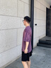 卡賓（CABBEEN）【重磅純棉】男裝 洗水噴色T恤新款個(gè)性美式街頭潮流短袖上衣 深紫色59 M /170/48 曬單實(shí)拍圖