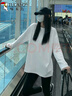 啄木鳥打底衫女2025春秋中長(zhǎng)款長(zhǎng)袖t恤女內(nèi)搭純棉寬松百搭上衣 白色 M 曬單實(shí)拍圖