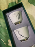蘇氏陶瓷（SUSHI CERAMICS） 羊脂玉茉莉花桂花山茶花水仙花主人杯個人茶杯套組J0894 曬單實拍圖